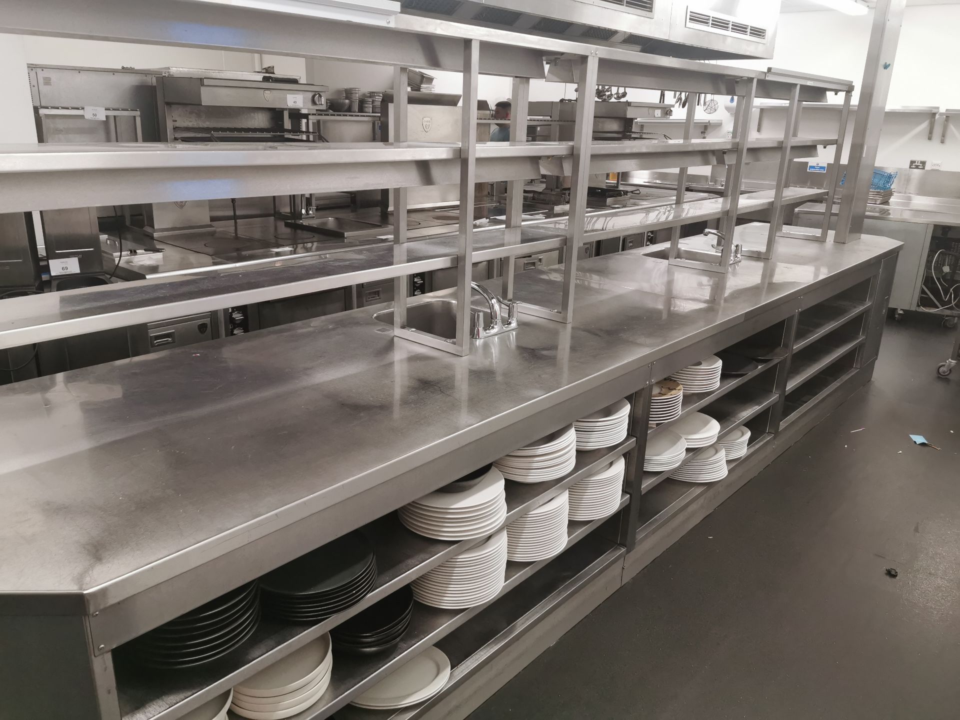 Stainless steel hot pass with 2 holding shelves & - Image 2 of 8