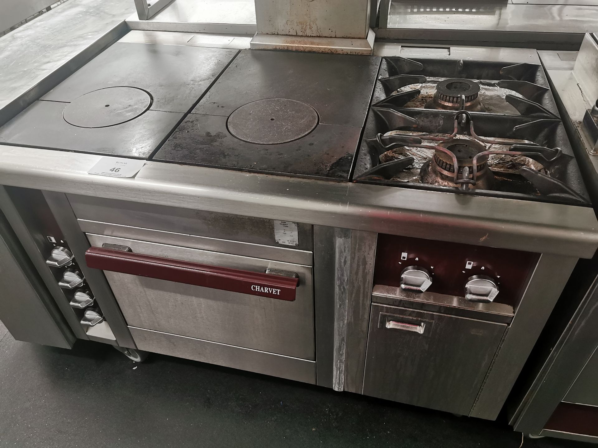 Charvet pro series hot plate oven and hob W 127cm
