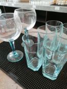8 x Bombay Sapphire tinted blue glasses (Please Note this Lot is only available for collection by