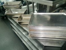 Approximately 50 X stainless steel Gastro Pans