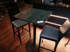 Bar table 70cm x 69cm 112cm High and 2 matching ba