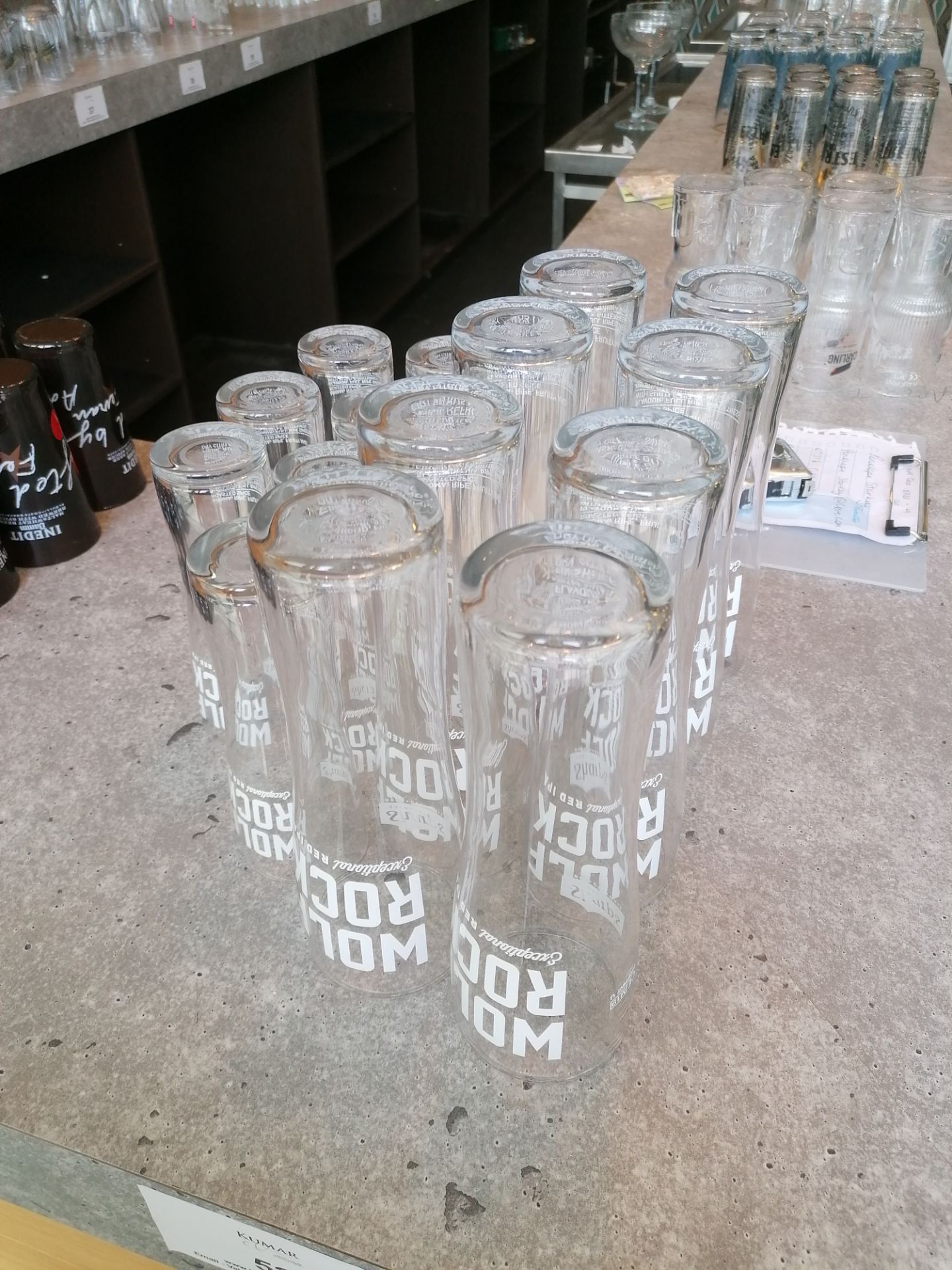 15 x Wolf Rock IPA glasses 7 x 1/2 pint 8 x pint (Please Note this Lot is only available for - Image 3 of 3