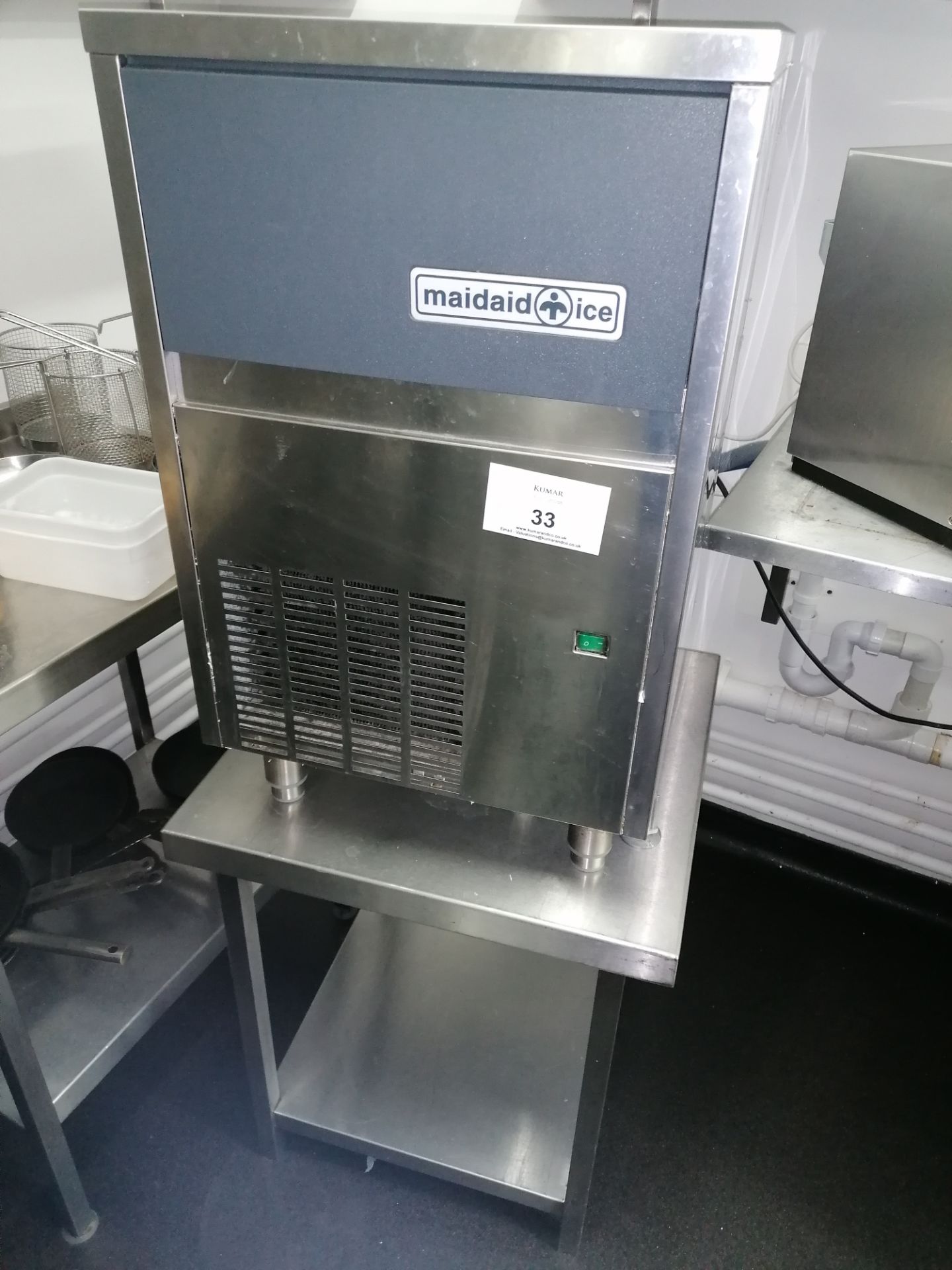 Maidaid M42-16 ice maker with stainless steel stan