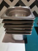 6 x Gastronorm pans depth 100mm width 170mm lenght