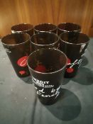 7 x Branded Inedit Damm pint glasses