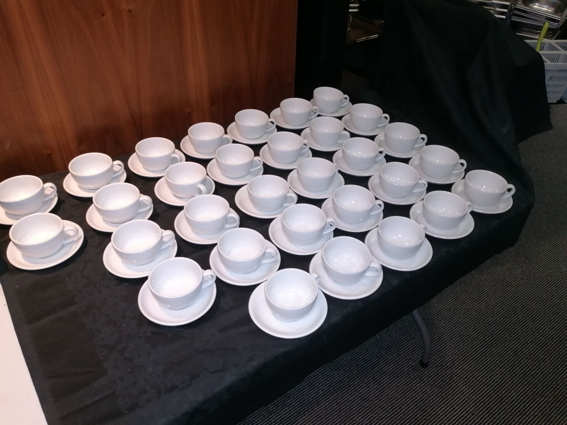 31 x Porcelite Cups & 32 Athena saucers