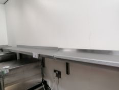 2 x Stainless steel wall mounted shelves 1 with ti