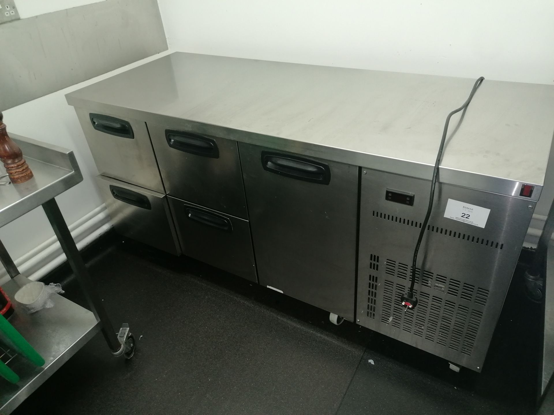 Inomak Stainless steel 4 draw counter preperation