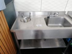 Stainless steel double sink unit Width 1.2 meters