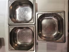 3 x Gastronorm pans depth 70mm width 170mm lenght