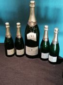 5 x Palmer & co Champagne display bottles including 1 x magnum