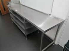 Stainless steel preperation table with 3 shelves W