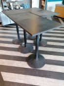 5 x Bar tables measuring (69cm x 62cm x 110cm ) Wooden tops metal base (Please Note this Lot is only