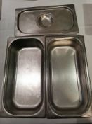 2 x Gastronorm pans depth 65mm width 175mm lenght