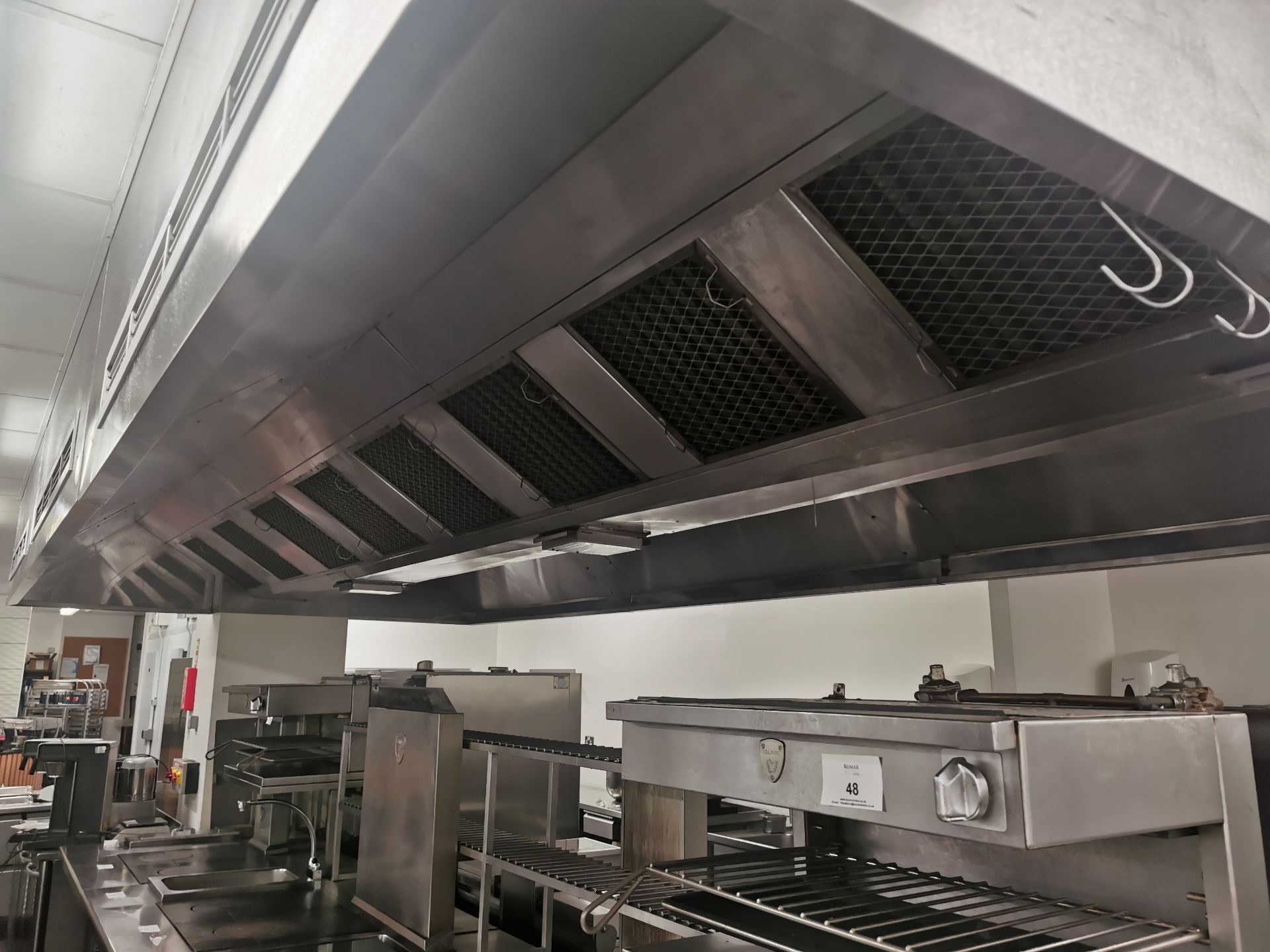 Commercial stainless steel extractor canopy hood, - Image 5 of 5