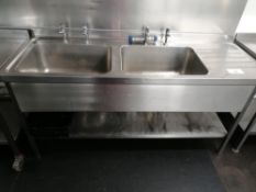 Stainless steel twin sink & drainer with self unde