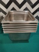 6 x Gastronorm pans depth 145mm width 265mm lenght