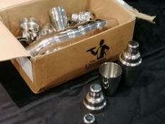 Approximately 12 X stainless steel cocktail shaker