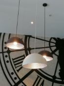 3 x Silver and brown pendant lights(This lot is subject to ¬ £20 removal charge to be added to the