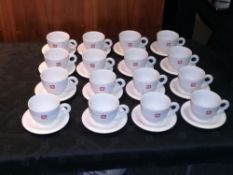 16 X illy coffee cups and 16 x Villeroy saucers