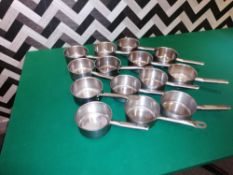 14 x stainless steel sauce pans (15cm)