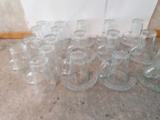 18 x Caffe Latte glasses and 9 matching saucers (Please Note this Lot is only available for