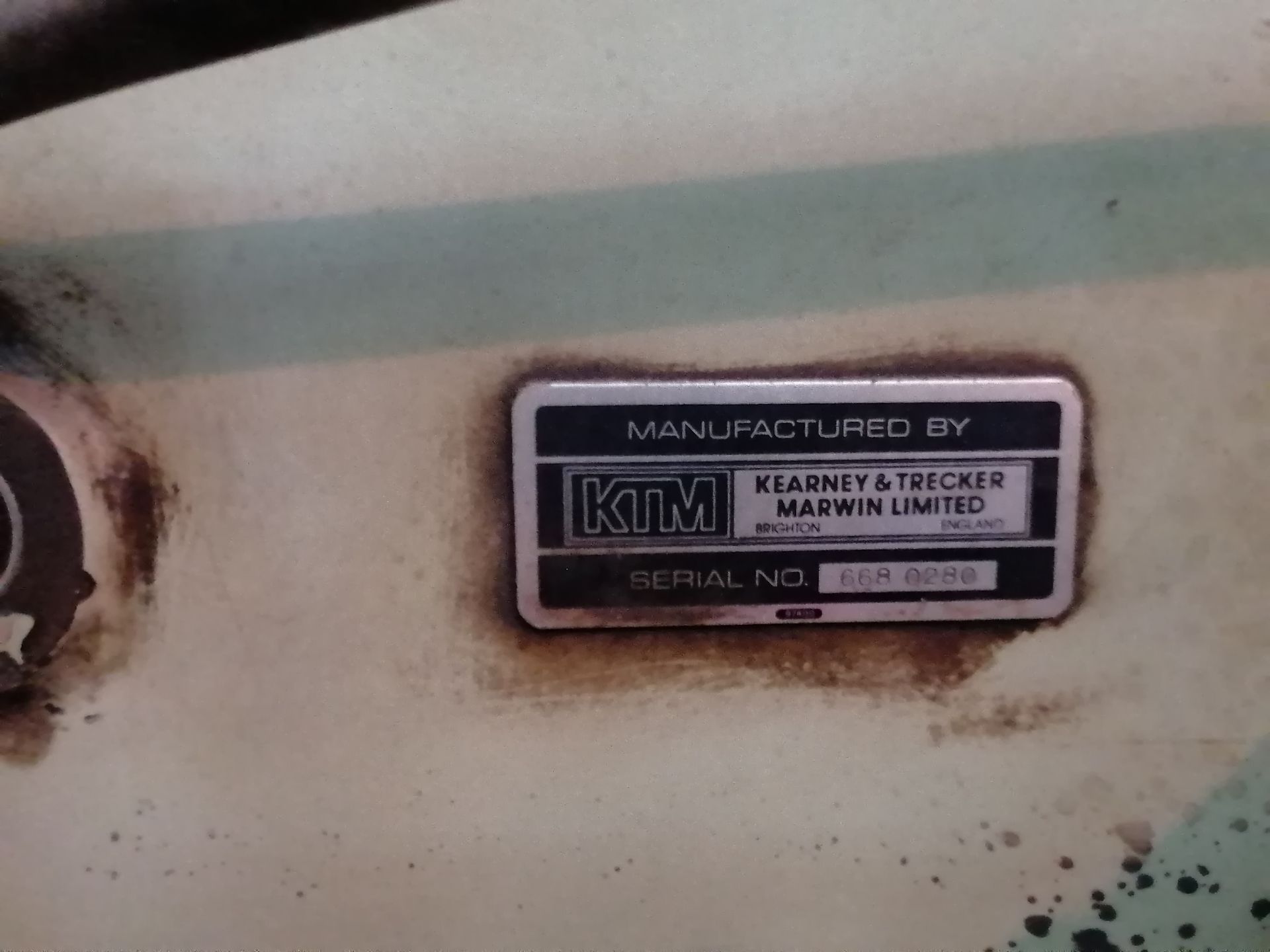 Kearney & Trecker Marwin over head Milling Machine serial No 668 0280 on 3 phase plug - Image 6 of 6