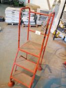 3 step airport style mobile step ladders