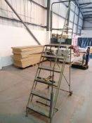 6 step airport style mobile step ladders