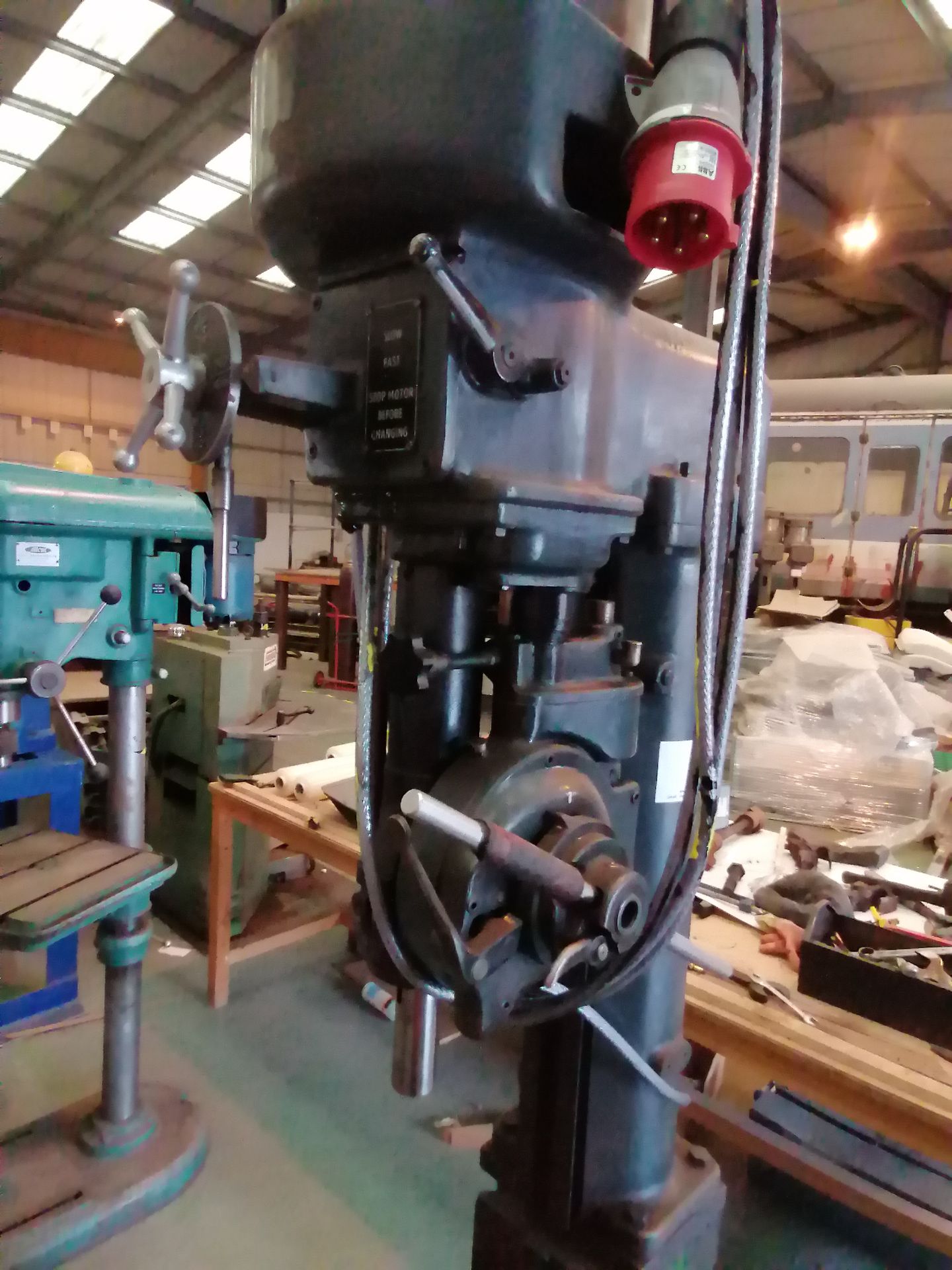 Albert Herbert single spindel pillar drill with rise and fall table Serial No 800004 Fitted with 3 - Image 3 of 4