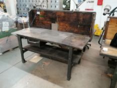 Steel frame double sided workbench with Record No2 vice