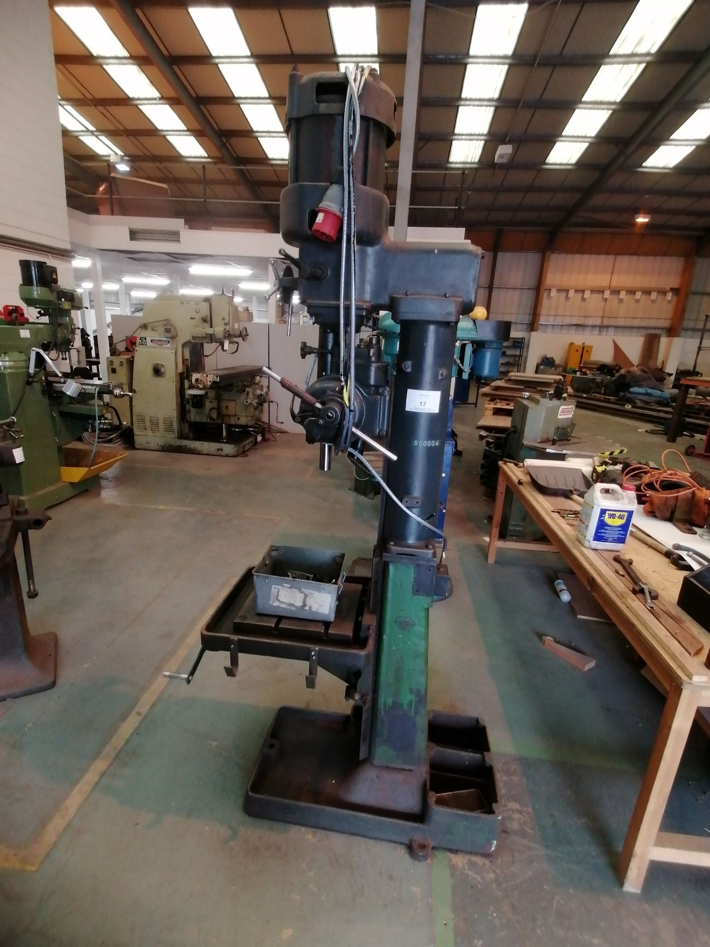 Albert Herbert single spindel pillar drill with rise and fall table Serial No 800004 Fitted with 3 - Image 2 of 4