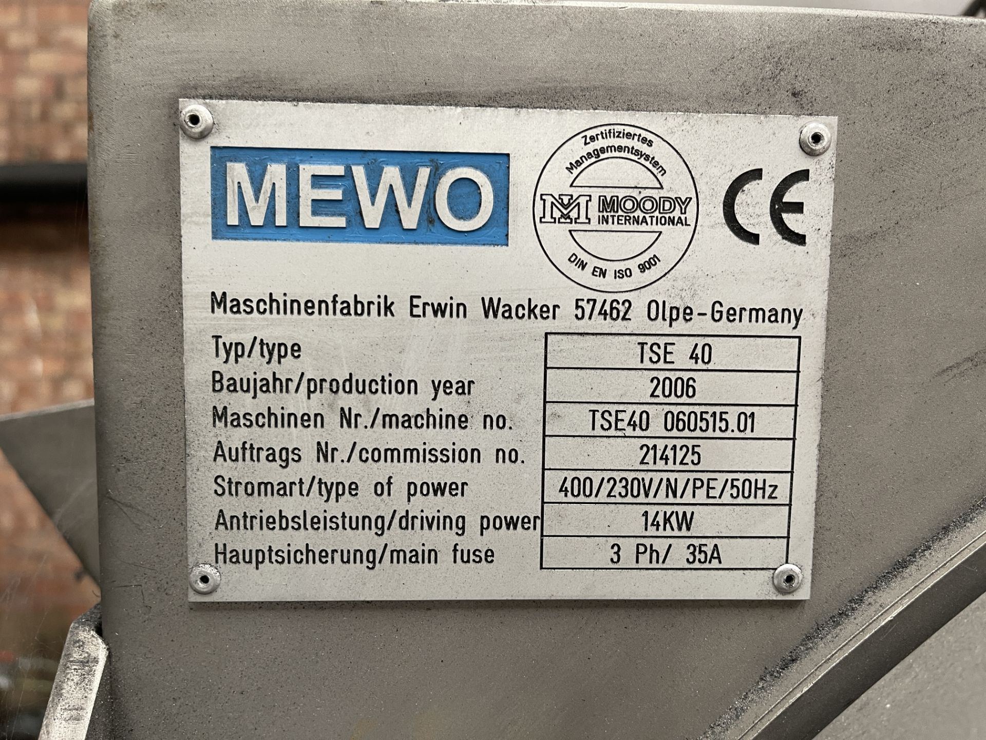 Mewo Type TSE 40, Media Blasting Cryogenic Deburring System - Image 4 of 16