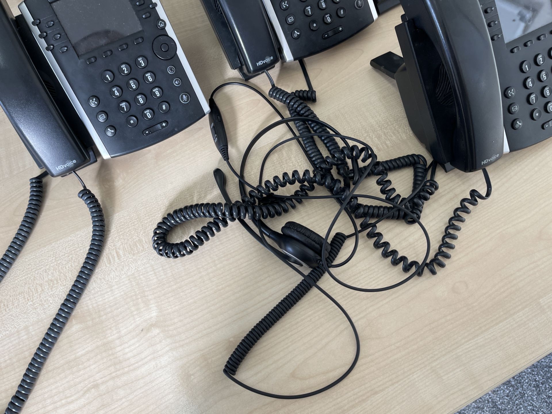 4: Polycom VVX 411 Voip Handsets, some with headphones as shown - Image 3 of 5