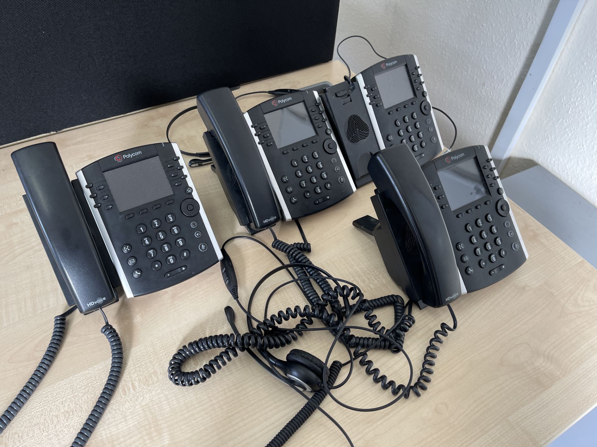 4: Polycom VVX 411 Voip Handsets, some with headphones as shown - Image 2 of 5