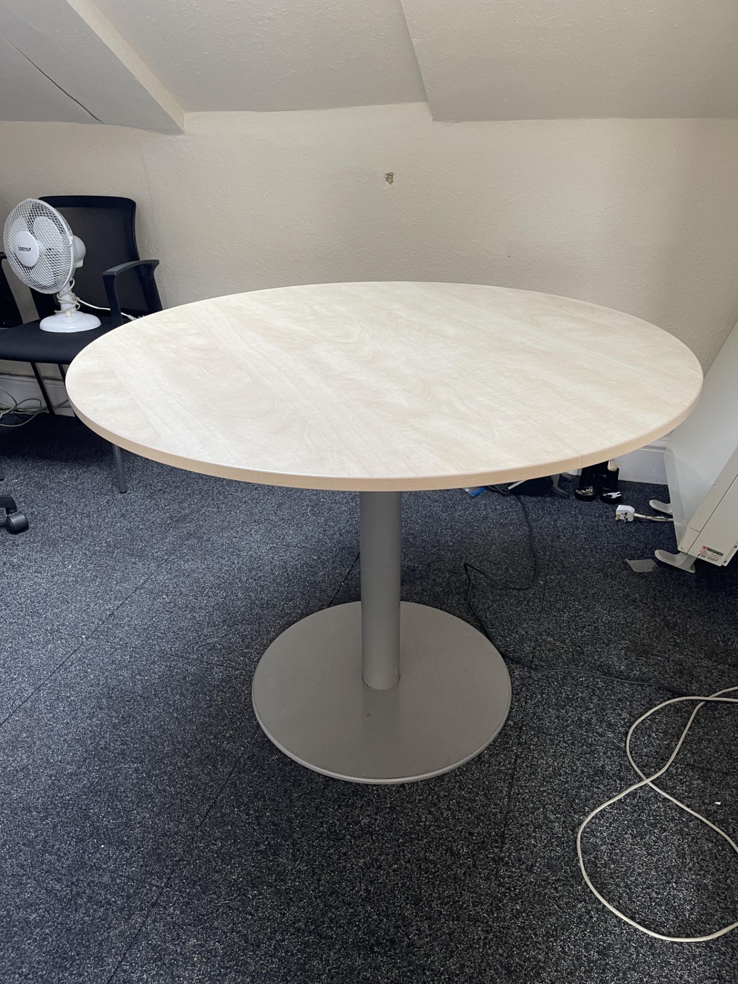 Circular Light Oak Effect Table