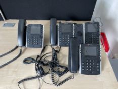 4: Polycom VVX 411 Voip Handsets, some with headphones as shown