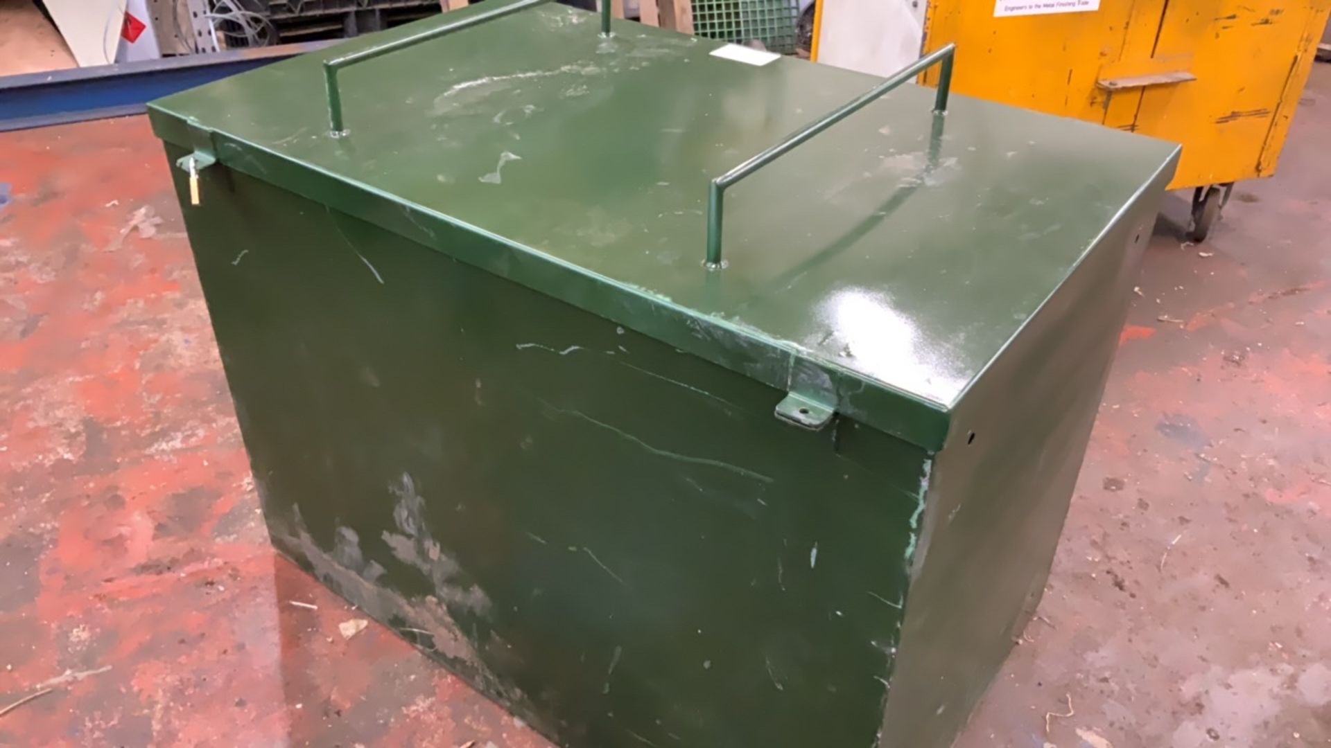 Fabricated Welded Mild Steel Box with Lockable lid, Shown with two padlocks, No Keys Available. - Image 10 of 14