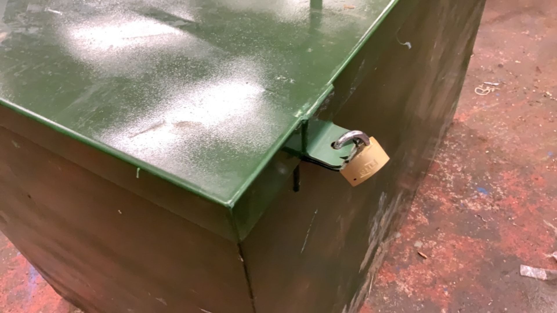 Fabricated Welded Mild Steel Box with Lockable lid, Shown with two padlocks, No Keys Available. - Image 12 of 14