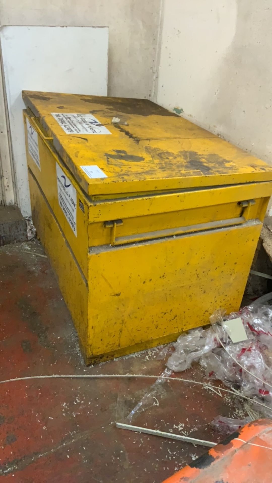 Welded Mild Steel Tool Storage Box with Hinged Lid with Contents as shown to include power leads and - Image 18 of 32