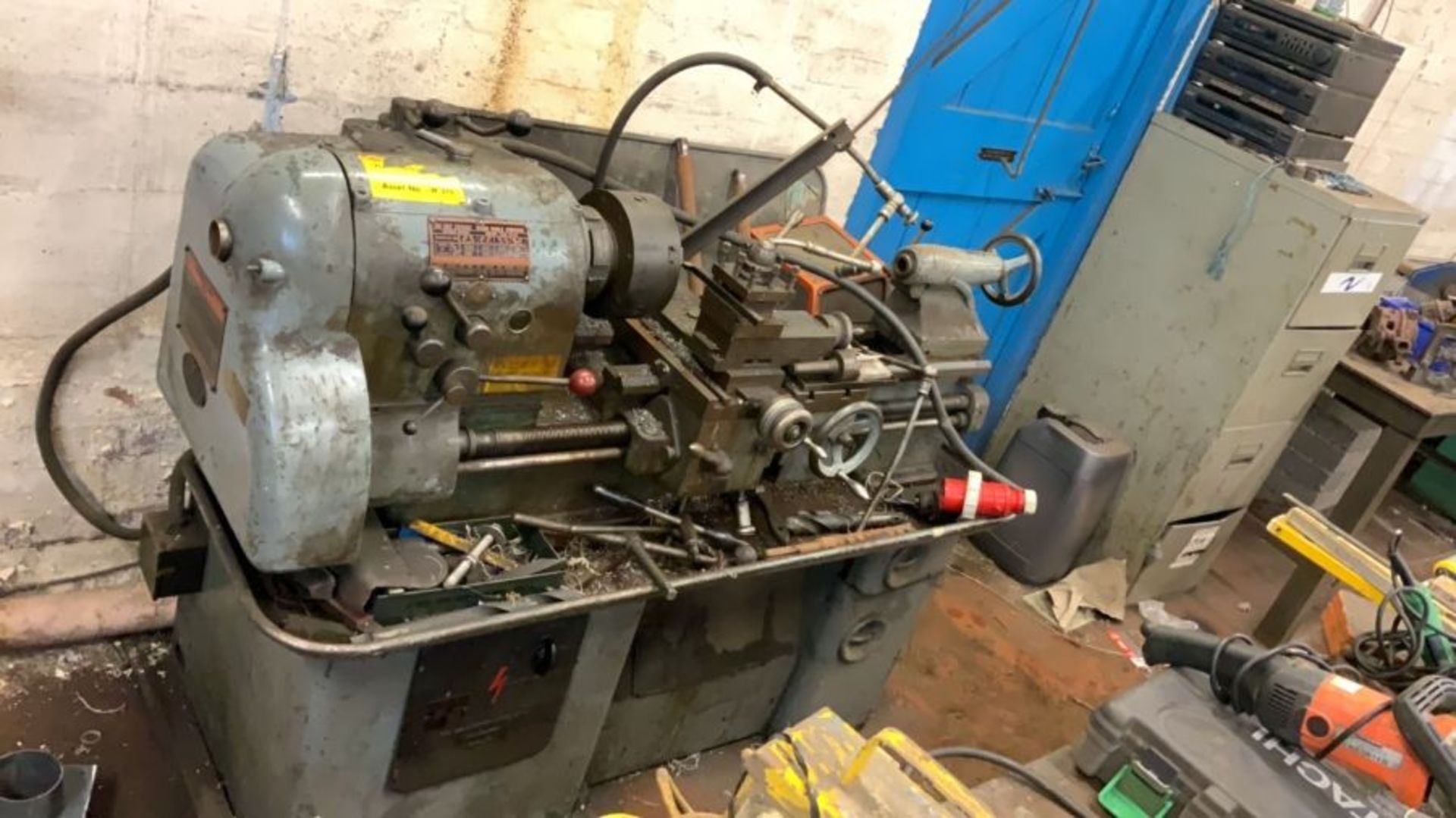 Alfred Herbert 6" Student Lathe 3 phase electrics with 415V Disconnection Plug, with Guards, Drills,