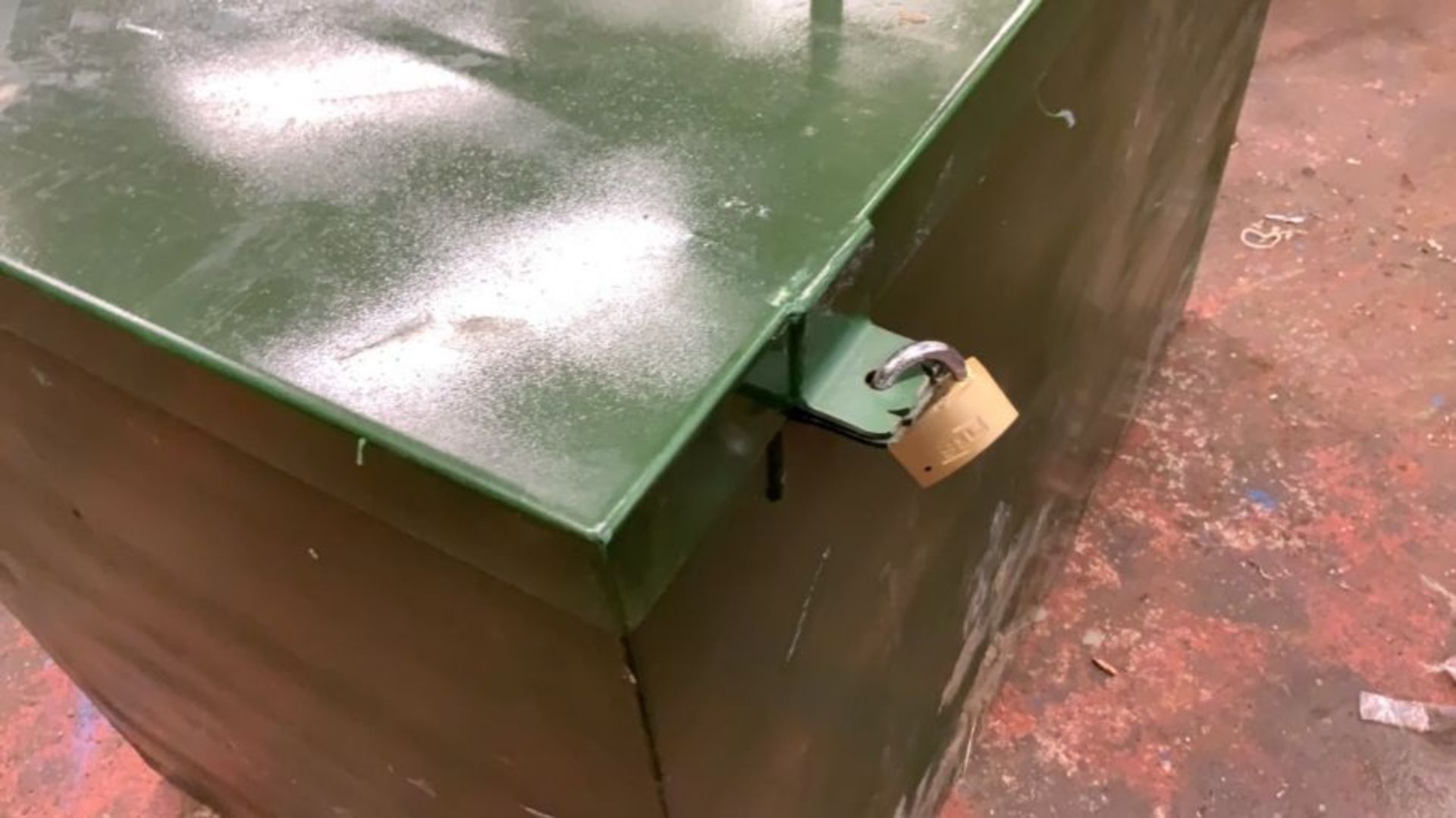 Fabricated Welded Mild Steel Box with Lockable lid, Shown with two padlocks, No Keys Available. - Image 5 of 14