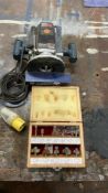 Bosch GOF 900 ACE 110v Router with boxed Router bit set