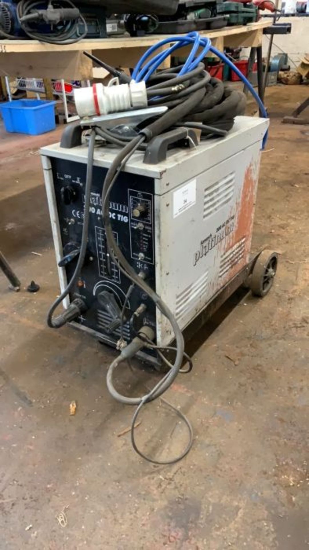 Kamanchi Platinum 200 AC/DC TIG Welder, Serial No. - mounted on mobile trolley - Image 2 of 26