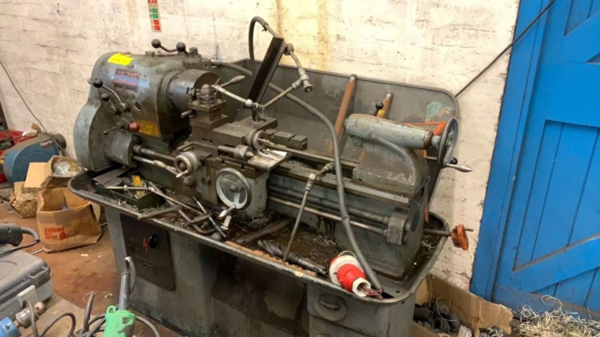 Alfred Herbert 6" Student Lathe 3 phase electrics with 415V Disconnection Plug, with Guards, Drills, - Image 3 of 32