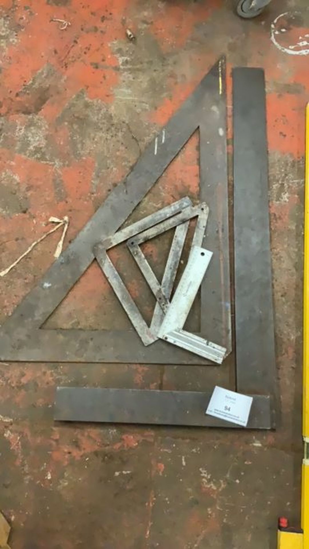 Large heavy duty set square and associated items - Image 2 of 6
