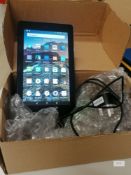 Amazon Fire 7.7" Touch screen Model No SRO43KL Updated 21 10 2020 Cable and charger