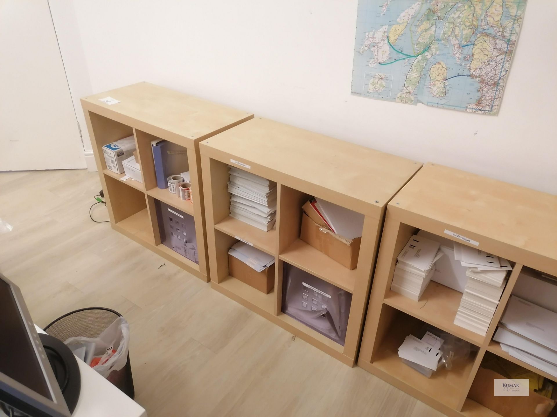 3 x Light beechwood effect office book shelves (contents not include) - Image 6 of 6