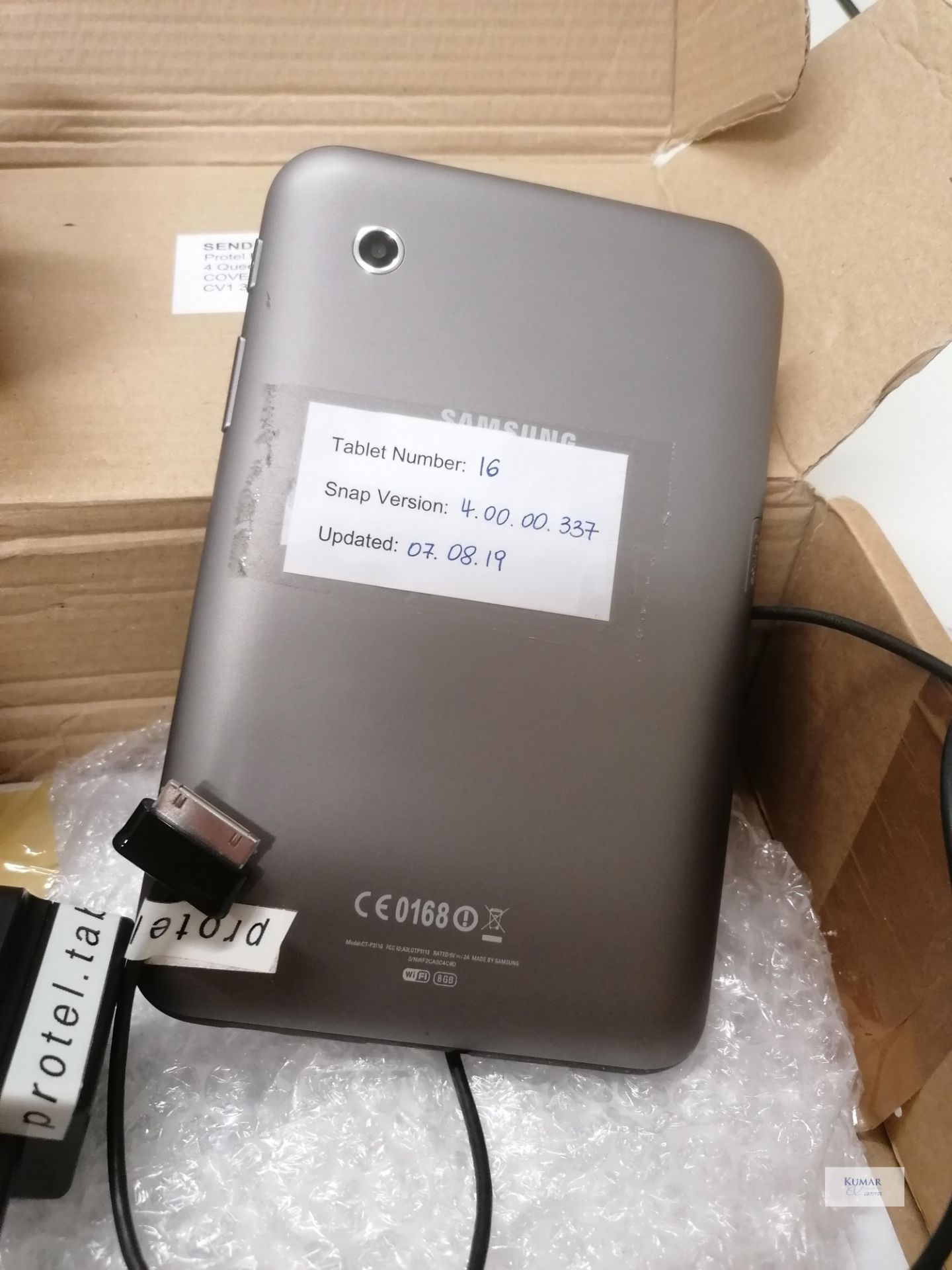 Samsung Tablet Model No GT-P3110 8GB Updated 07 08 2019 Cable and charger - Image 2 of 4