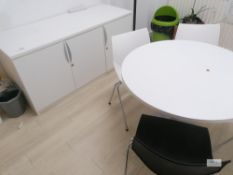 Matching White side Cupboard, round table and chairs